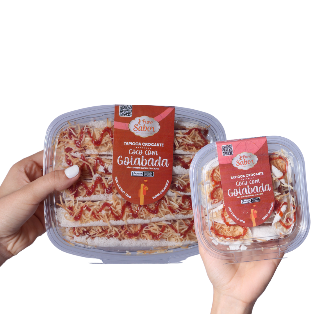 BEIJU DE TAPIOCA CROCANTE COCO E GOIABADA (170g e 100g)